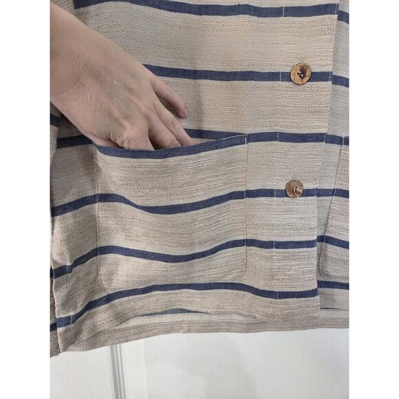 The Limited Collection Vintage Striped Linen Blend Woven Tunic Layer, Medium - Picture 8 of 13